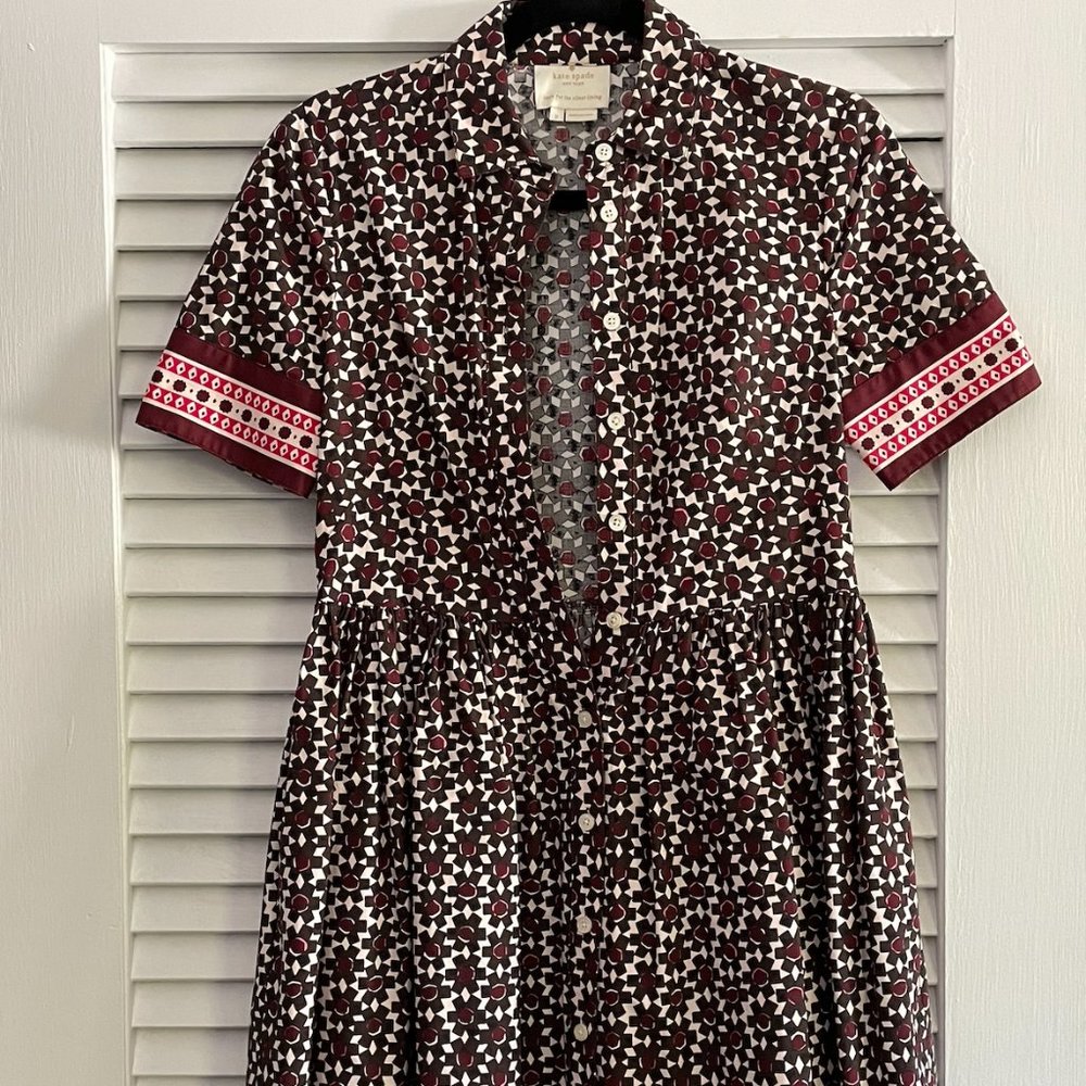 Kate Spade Floral Tile Shirtdress Size 0